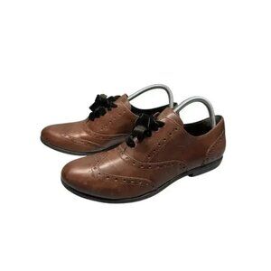 Born Womens Kika Oxford Brown Leather Wingtip Brogues Velvet Lace Up